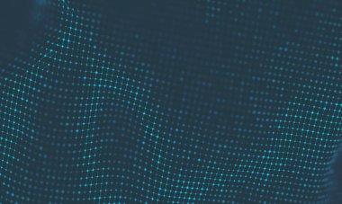 Müzik arka plan. Büyük veri parçacık akışı görselleştirme. Bilim Infographic fütüristik illüstrasyon. Ses dalgası. Ses görselleştirme