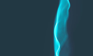 Müzik arka plan. Büyük veri parçacık akışı görselleştirme. Bilim Infographic fütüristik illüstrasyon. Ses dalgası. Ses görselleştirme