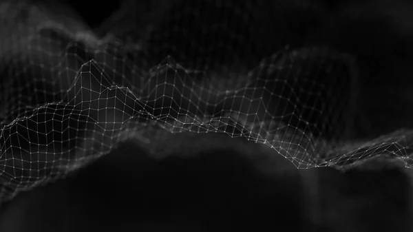 Fundo musical. Visualização de Fluxo de Partículas Big Data. Infográfico de ciência ilustração futurista. Onda sonora. Visualização sonora — Fotografia de Stock