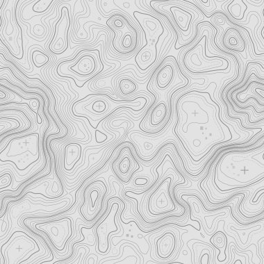Seamless modeli. Topografik harita arka plan kopya sorunsuz doku alan ile. Topografya Haritası kontur arka plan, coğrafi kılavuz çizgi. Dağ hiking trail arazi üzerinde .