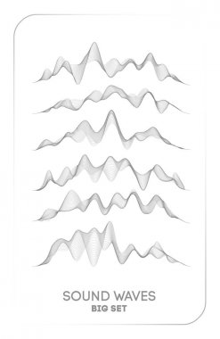 Sound wave vector . Vector music voice vibration, song waveform digital spectrum, audio pulse and waveform frequency equalizer.