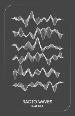 Radio waves vector. Radio frequency identification. Wireless communication. Sound waves abstract vector illustration clipart