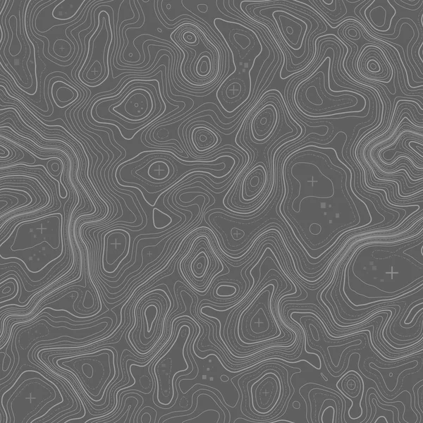 Padrão sem costura. Mapa topográfico de fundo com espaço para cópia Textura sem costura. Mapa de topografia de linha contorno de fundo, grade geográfica. Trilha de caminhadas de montanha sobre o terreno  . —  Vetores de Stock