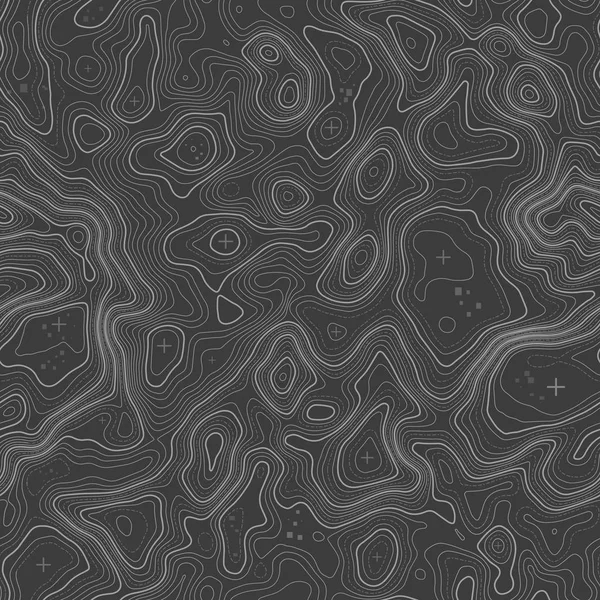 Padrão sem costura. Mapa topográfico de fundo com espaço para cópia Textura sem costura. Mapa de topografia de linha contorno de fundo, grade geográfica. Trilha de caminhadas de montanha sobre o terreno  . —  Vetores de Stock