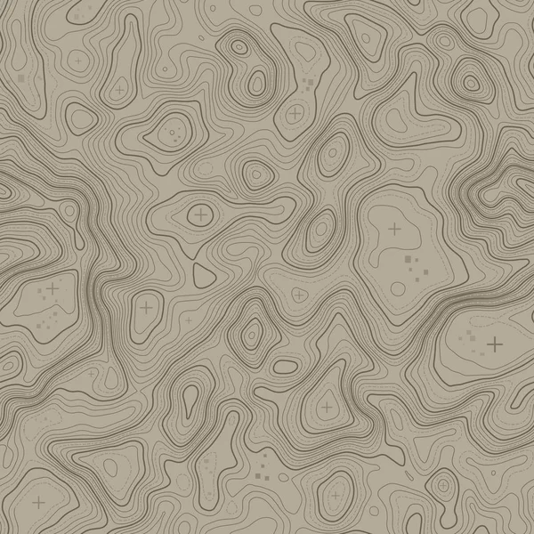 Padrão sem costura. Mapa topográfico de fundo com espaço para cópia Textura sem costura. Mapa de topografia de linha contorno de fundo, grade geográfica. Trilha de caminhadas de montanha sobre o terreno  . — Vetor de Stock