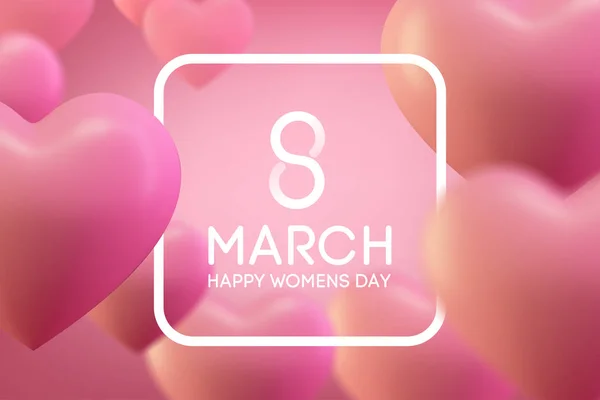 8 March International Womans Day, Love heart background. love backgriund design — стоковый вектор