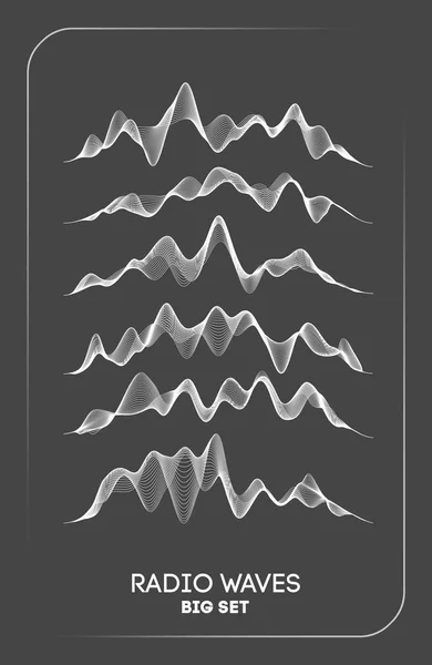 Radio ondas vectoriales. Identificación de radiofrecuencia. Comunicación inalámbrica. Ondas de sonido vector abstracto ilustración — Archivo Imágenes Vectoriales