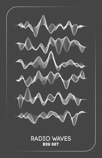 Vettore di onde radio. Identificazione a radiofrequenza. Comunicazione wireless. Onde sonore astratto vettoriale illustrazione — Vettoriale Stock