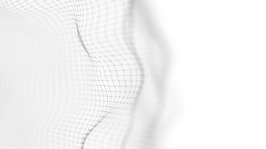 Veri teknolojisi soyut gelecek çizimi. Karanlık arka planda noktaları ve çizgileri birleştiren düşük polimerli bir şekil. 3 boyutlu görüntüleme. Büyük veri görselleştirmesi .