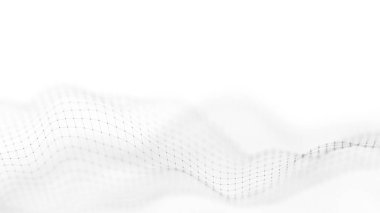 Veri teknolojisi soyut gelecek çizimi. Karanlık arka planda noktaları ve çizgileri birleştiren düşük polimerli bir şekil. 3 boyutlu görüntüleme. Büyük veri görselleştirmesi .