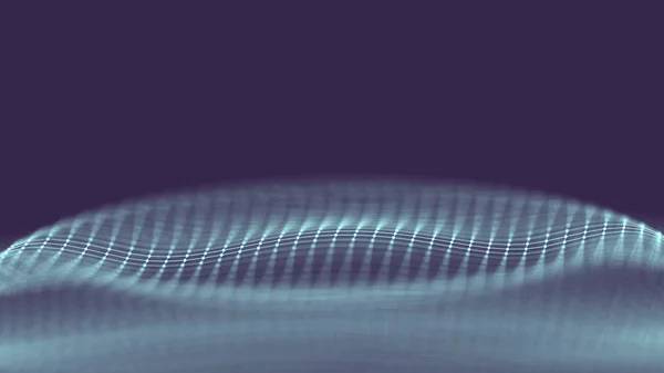 Abstraktní futuristická ilustrace datové technologie. Nízký tvar poly s spojujícími tečkami a čárkami na tmavém pozadí. 3D vykreslování. Vizualizace velkých dat . — Stock fotografie