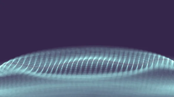 Abstraktní futuristická ilustrace datové technologie. Nízký tvar poly s spojujícími tečkami a čárkami na tmavém pozadí. 3D vykreslování. Vizualizace velkých dat . — Stock fotografie