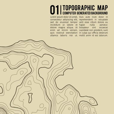 Kopyalamak için alanı olan topografik harita arkaplanı. Çizgi topoğrafya haritası arka plan, coğrafi ızgara soyut vektör çizimi. Arazi üzerinde dağ yürüyüşü patikası .