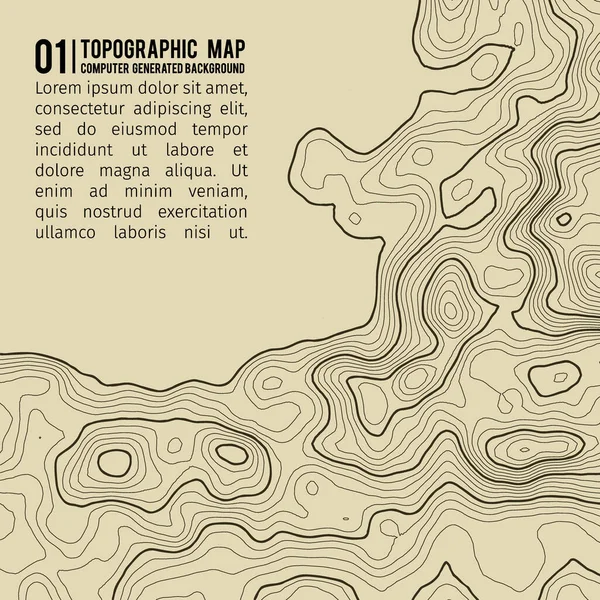 Topografisk karta bakgrund med utrymme för kopia. Linje topografi karta kontur bakgrund, geografiskt rutnät abstrakt vektor illustration. Bergsvandringsled över terräng . — Stock vektor