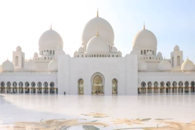 Abu Dabi, Uae 27 Aralık 2018 Şeyh zayed camii. Birleşik Arap Emirlikleri, Orta Doğu. Ünlü simge..