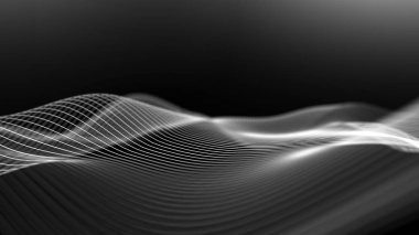 Veri teknolojisi soyut gelecek çizimi. Karanlık arka planda noktaları ve çizgileri birleştiren düşük polimerli bir şekil. 3 boyutlu görüntüleme. Büyük veri görselleştirmesi .