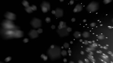 Bulanık parçacıkların olduğu soyut siyah arkaplan. Siyah bokeh soyut.