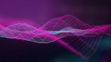 Soyut müzik dalgası teknolojisi arka planı. Geometrik çizgili müzik arkaplanı. Gelecekçi teknoloji tarzı.