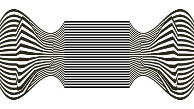 Hat dalgaları optik. Siyah ve beyaz atsız desen çizgisi vektörü.