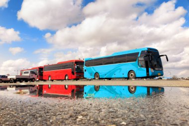 Gezi otobüsleri yan yana sıraya