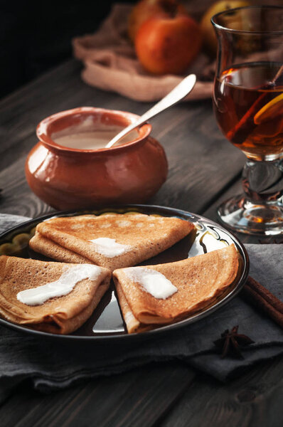 Delicious pancakes with sweet fillings. Maslenitsa. 