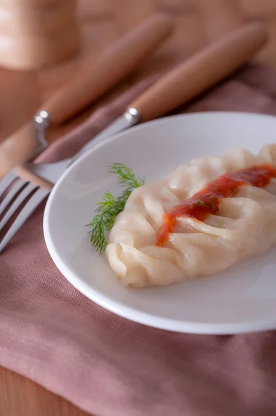 Lækker Kost Fad Dampdumplings - Stock-foto