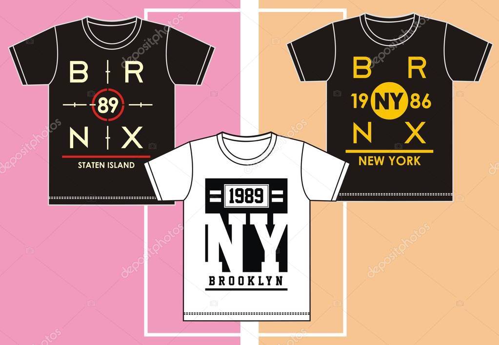 Bronx with NY city typography,Templale T shirt. vector