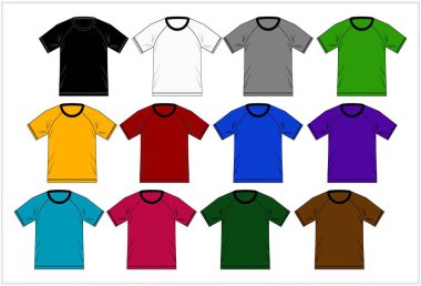 Şablon T-shirt raglan, vektör.