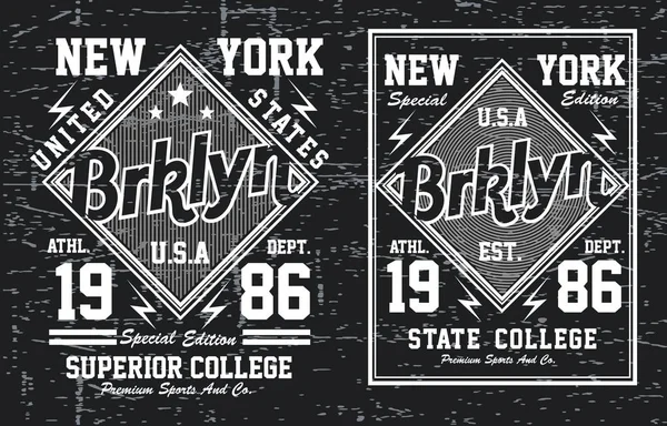 Vintage Brooklyn New York T gömlek, Poster, vektör için.