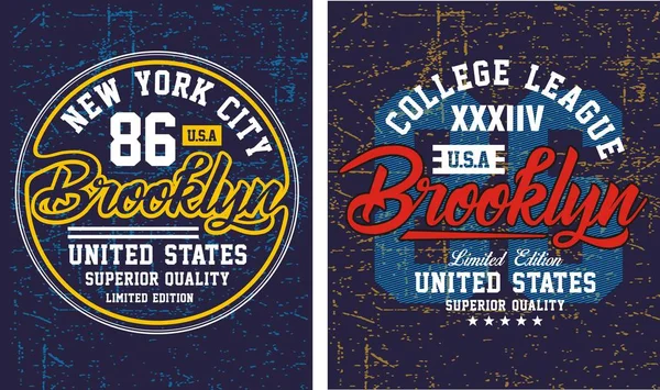 Vintage brooklyn new york für T-shirt, poster, vektor. — Stockvektor