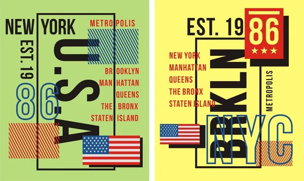 New York Usa tipografi için Poster, T gömlek, vektör.