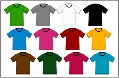 03. T gömlek şablonu Raglan, vektör.