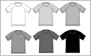 Şablon Raglan siyah ve beyaz