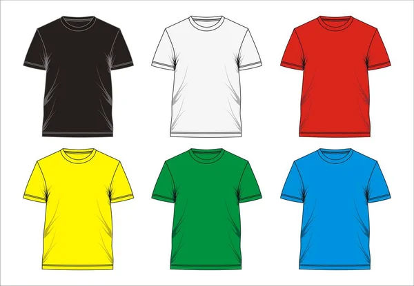 02. T Shirt szablon kolorowy. — Wektor stockowy