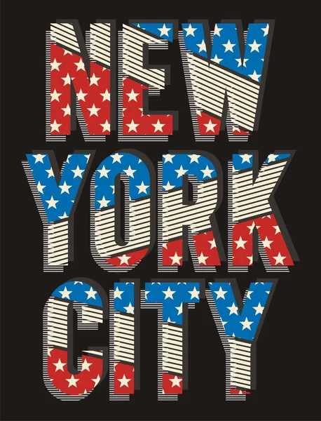01. typografie New York City vlag, Vector. — Stockvector