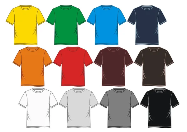 Set uomo modello di T-shirt vettore — Vettoriale Stock