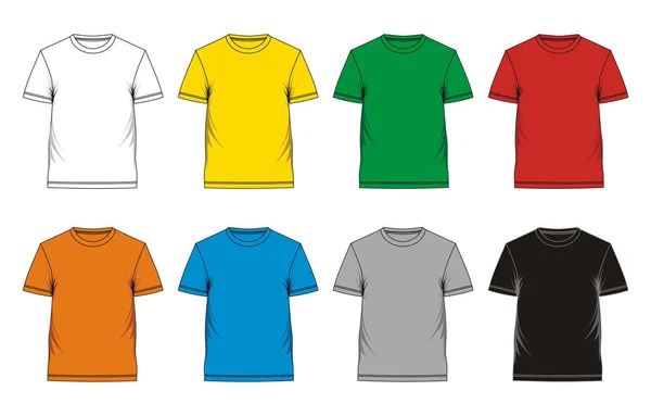 Modello di t-shirt colorato — Vettoriale Stock
