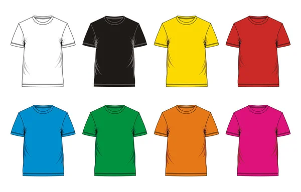 Modelli di t-shirt colorati — Vettoriale Stock