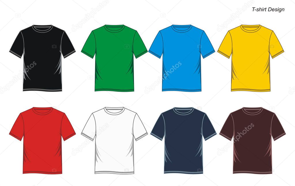 T-shirt template blank colorful design graphic, Vector image