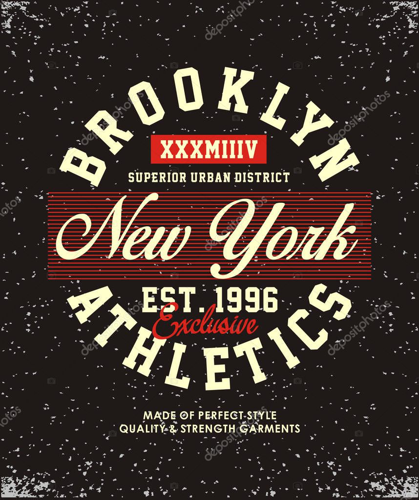 Design New York athletics sport t-shirt graphic, Vector image