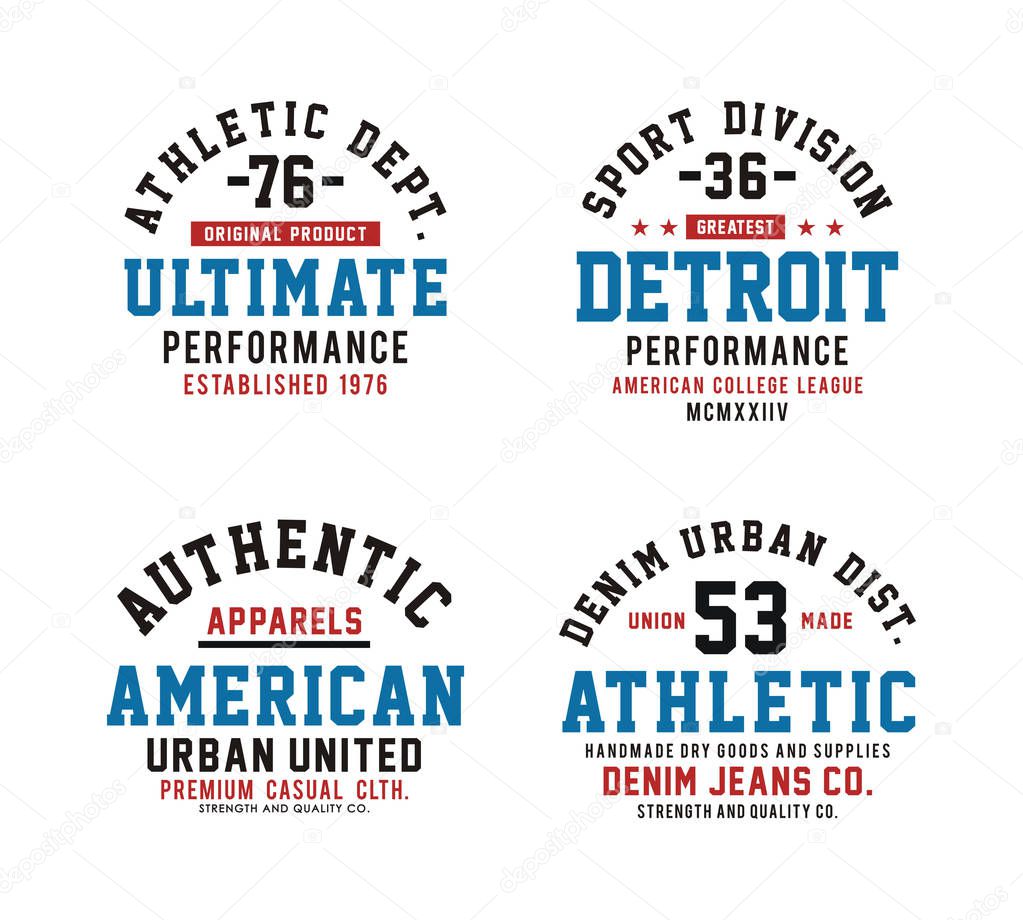 Set Athletic Sport black and white, emblem vector image