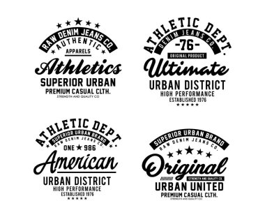 Atletik spor, t-shirt tipografi tasarım ayarla, 