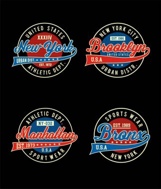 Set Varsity Sport Tyopgraphy tasarım