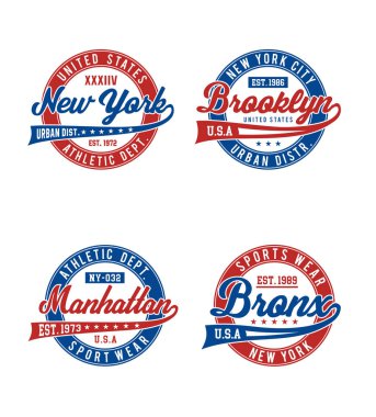 Set Varsity şehir t-shirt tipografi Tasarla