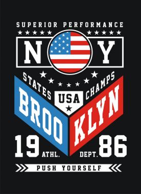 Okul takımı Brooklyn doku bayrakları