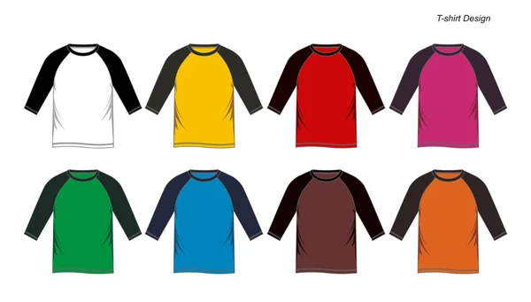 Camiseta Raglan modelos Vector —  Vetores de Stock