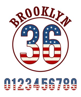 Brooklyn numara bayrak Amerika Birleşik Devletleri ayarla