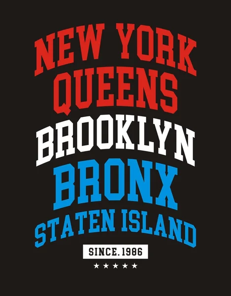 ニューヨーク タイポグラフィ デザイン ベクトル画像 — ストックベクタ