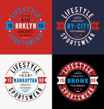 set New York City tipografi tasarımı