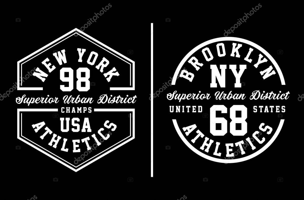 Set Athletic NYC Typography design T-shirt Graphic image